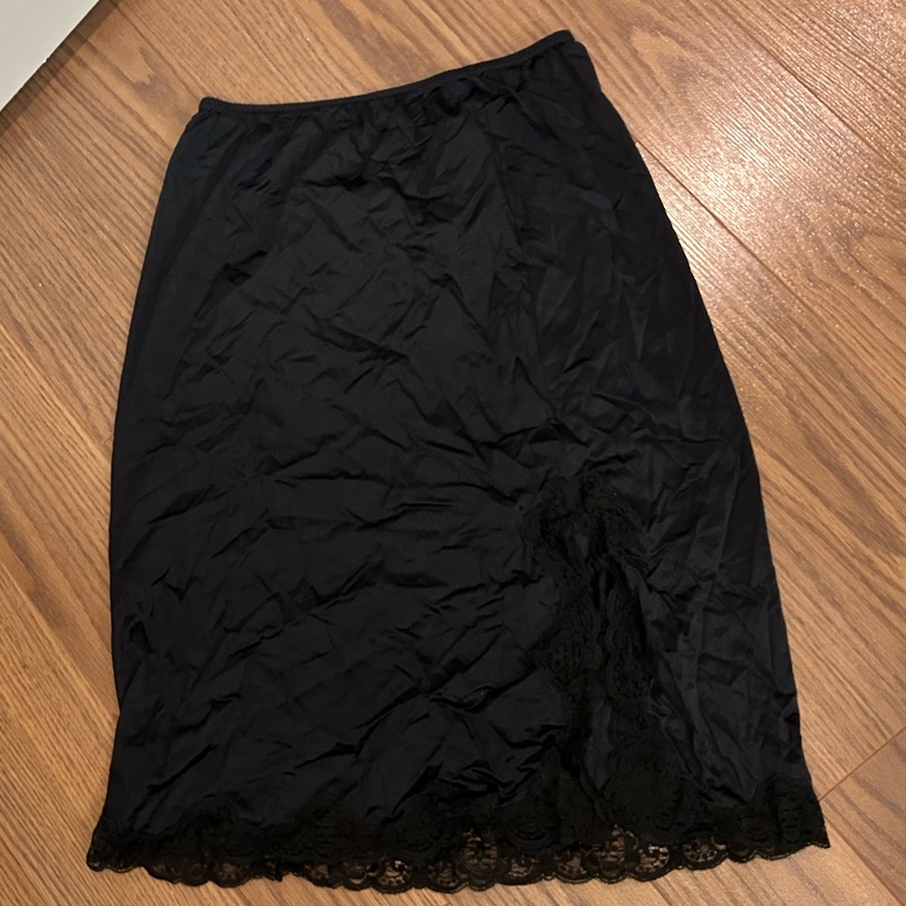 Vintage black slip skirt